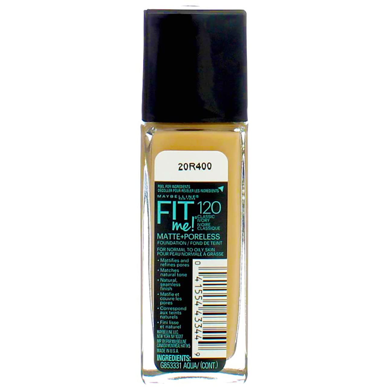 Maybelline New York Fit Me! Matte + Poreless Foundation, Classic Ivory [120] 1 oz (Pack of 5)