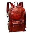 jaald 18" Brown Leather Backpack Vintage Rucksack Laptop Bag Water Resistant Casual Daypack College Bookbag Comfortable Lightweight Travel Backpack Hi Fashion jaald