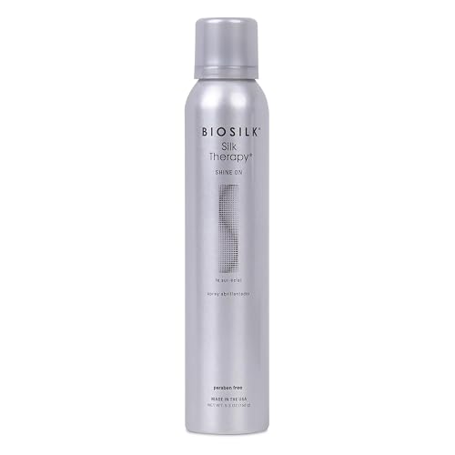 BioSilk Silk Therapy Shine On, Hairspray For Controlling Frizz & Providing Brilliant Shine, Sulfate, Paraben, & Cruelty-Free, 5.3 Oz
