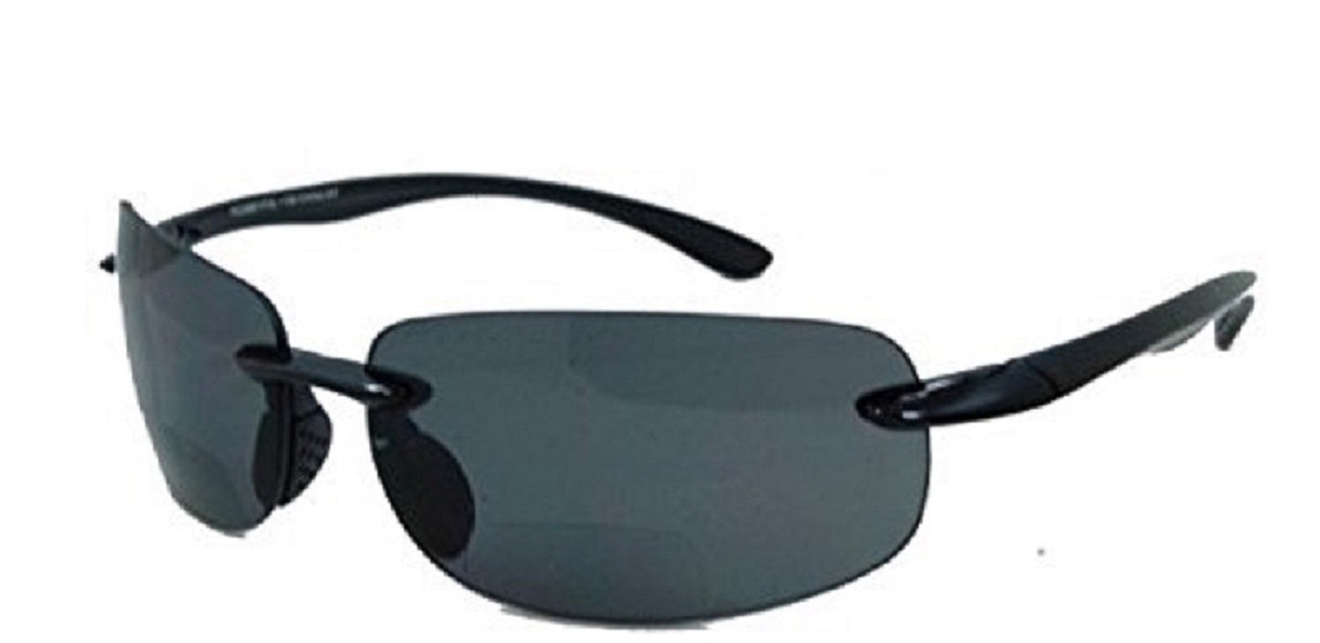 Pink Ribbon Shades Men and Women Rimless Bifocal Lovin Maui Sports Style - black 2.50