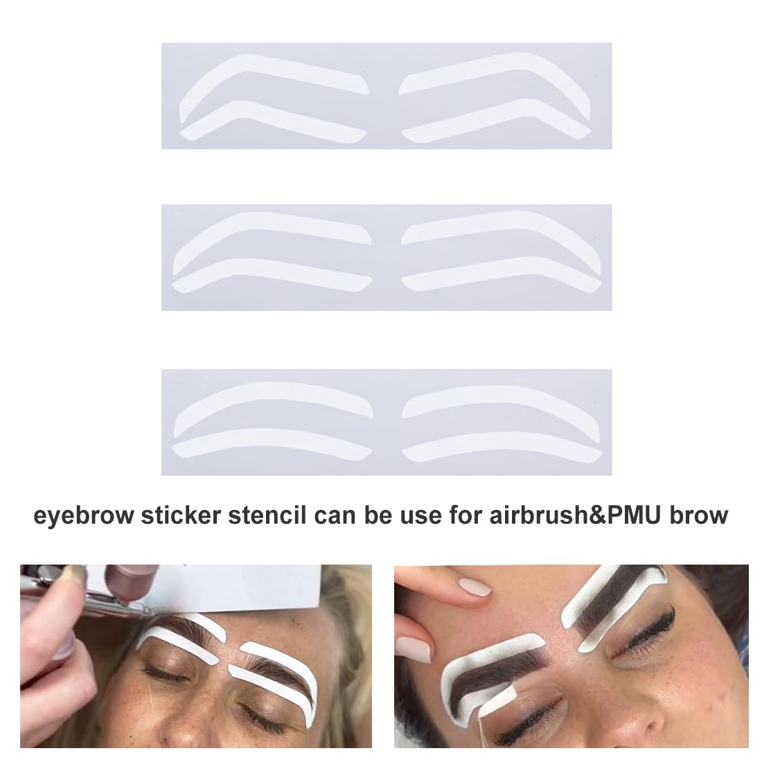 Airbrush Eyebrow Stickers Stencils Shape Tape Disposable Tattoo Auxiliary Stickers Airbrush Brow Border Shaping Mapping Guide Tape Air Brush…
