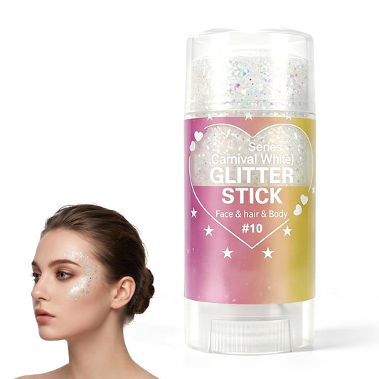 4th of July Glitter Stick, Patriotic Red White and Blue Face Hair Body Glitter Stick, 4th of July Outfits for Women Men, Sparkling Glitter Makeup