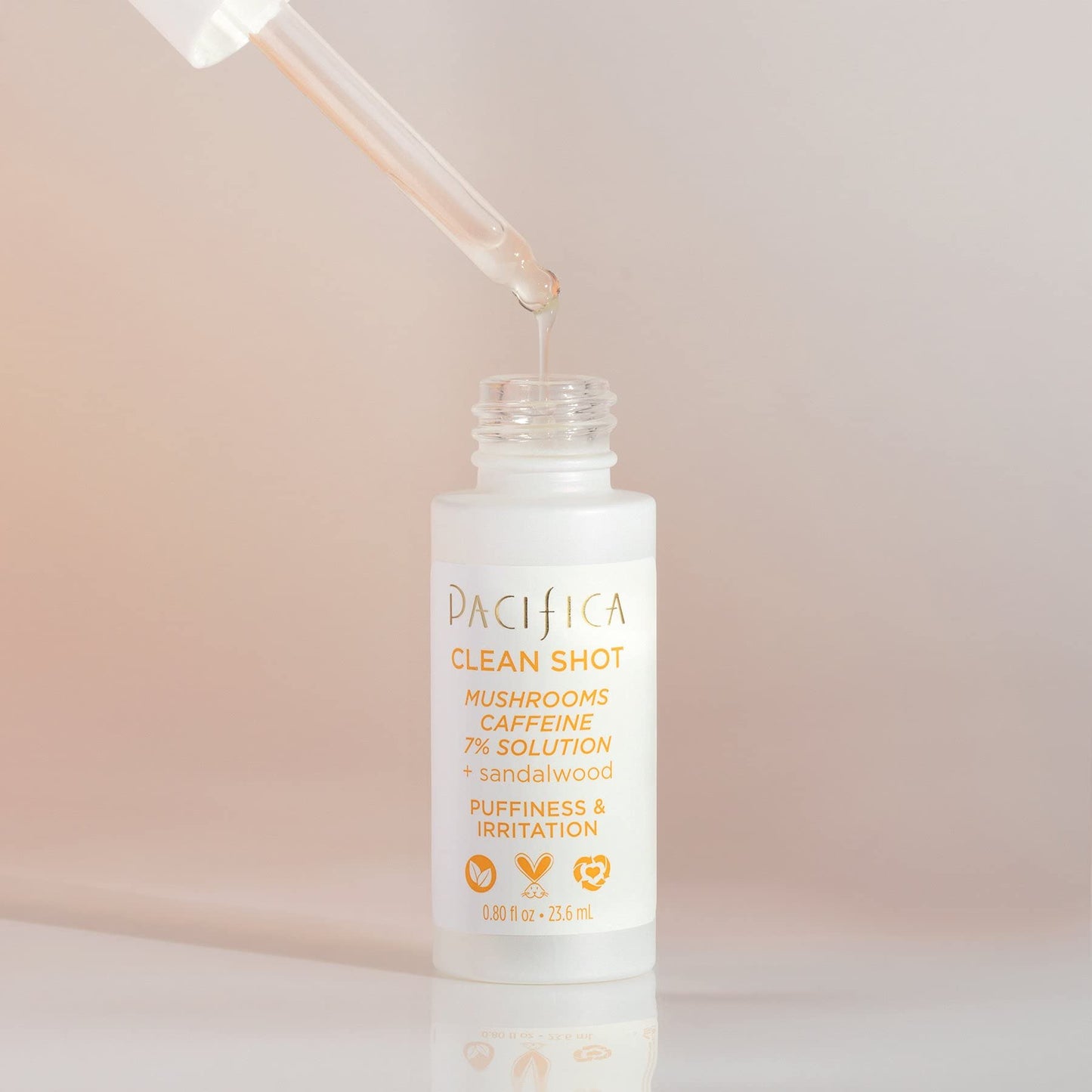 Face Serum by Pacifica - Clean Shot Hyaluronic Acid 5% Solution with Rose, Jasmine & Peony - Hydrating Facial Serum for All Skin Types, Vegan