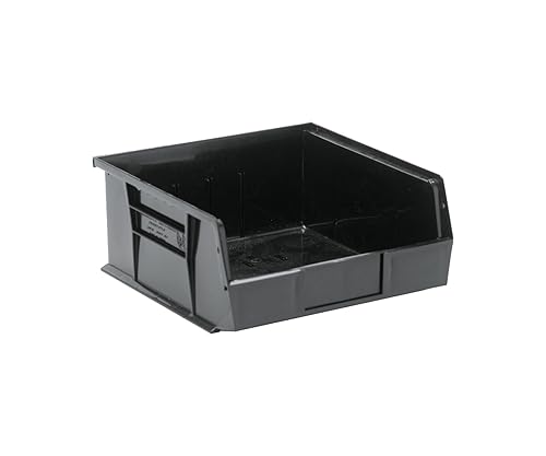 Quantum Storage Systems QUS235BK Ultra Stack & Hang Heavy Duty Part Organizer Black Bins 11" L x 11" W x 5" H 6 Pack