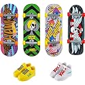 Hot Wheels Skate Tony Hawk Fingerboard & Removable Skate Shoes Multipack, 4 Boards, 2 Pairs of Shoes, 1 Exclusive Set (Styles May Vary)