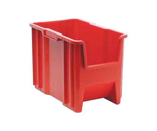 Quantum Storage Systems QGH600RD Giant Stack Container, 17.5" Length, 10-7/8" Width, 12.5" Height, Red, Pack of 4