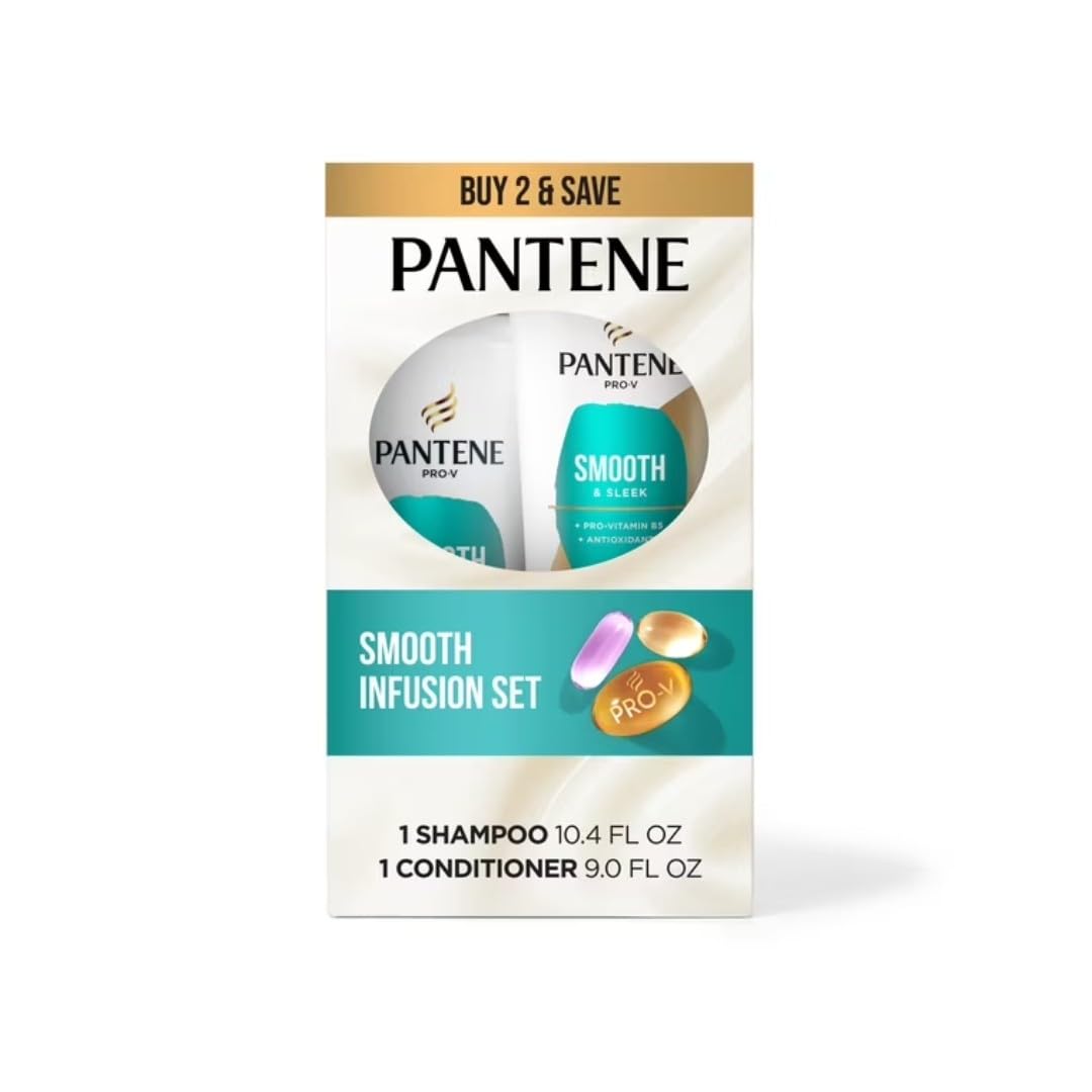 Pantene Smooth & Sleek Shampoo + Conditioner Bundle