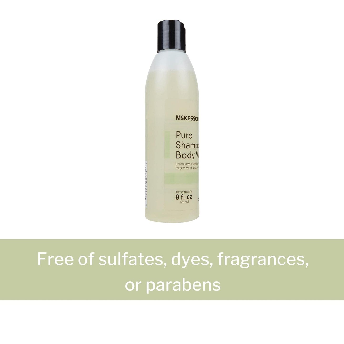 McKesson Pure Shampoo and Body Wash, Sulfates, Dyes, Fragrance and Parabens Free, Unscented, 8 oz, 1 Count