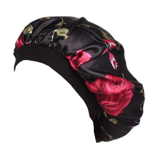 Qhome Luxury Wide Band Satin Bonnet Cap Comfortable Night Sleep Hat Hair Loss Cap Beauty and Personal Care Qhome cap