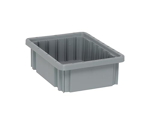 Quantum Storage DG91035GY Dividable Grid Storage Container, 10-7/8" L x 8-1/4" W x 3-1/2" H, Gray (Pack of 20)