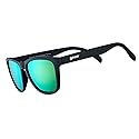 goodr Vincent's Absinthe Night Terrors Polarized Sunglasses for Men & Women, Medium Sized (OG), Black Solid Frame with Green Gold Mirrored Reflective