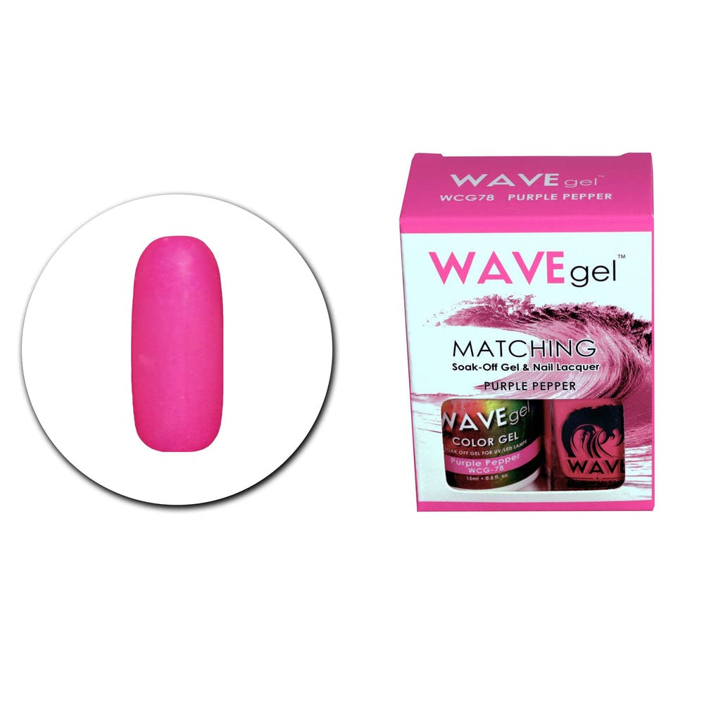 WAVEGEL Soak-0ff Gel & Nail Lacquer Matching Duo Set - Purple Pepper - WCG78-78 I 0.5 Oz Beauty & Personal Care WAVE gel