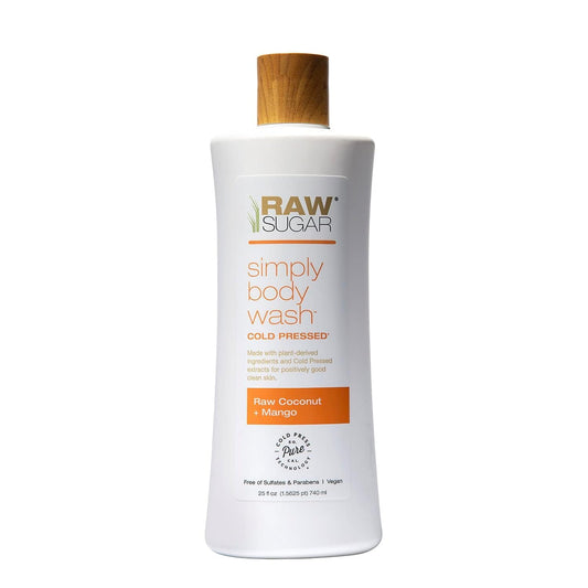 RAW SUGAR Simply Body Wash, (25 Fl Oz, Pack of 1) Bath Soap, Formulated without Sulfates & Parabens (Raw Coconut + Mango) Beauty & Personal Care RAW SUGAR
