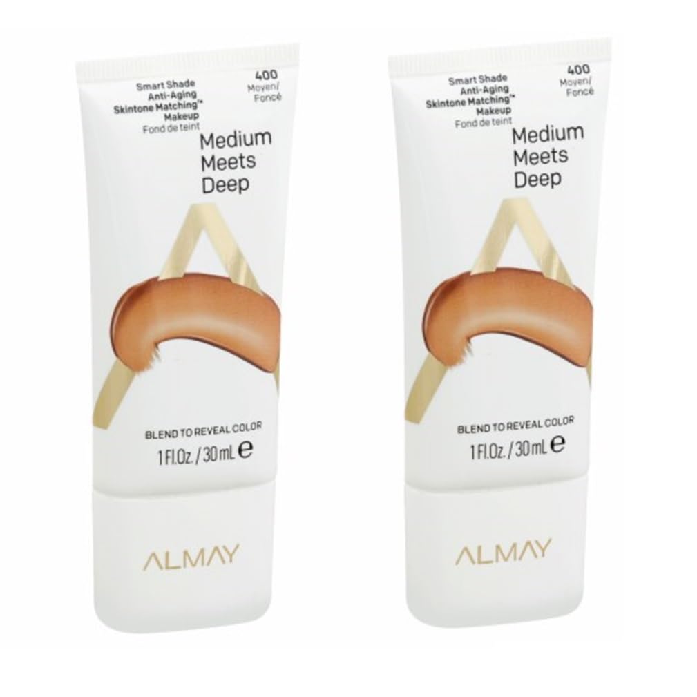 Pack of 2 Almay Smart Shade Anti-Aging Skintone Matching Makeup, Medium Meets Deep 400
