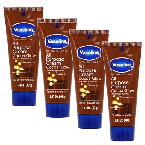 Vaseline All Purpose Cream Cocoa Glow, with Pure Cocoa Butter, 4-Pack, 1.41 FL Oz Each, 4 Tubes Beauty and Personal Care Vaseline Default Title