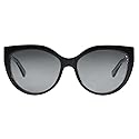 KIRKLAND Women's Cateye Black Crystal Smoke Grey Polarized Sunglasses, KS17 M49, Anti-Reflective Lenses, 100% UV Protection