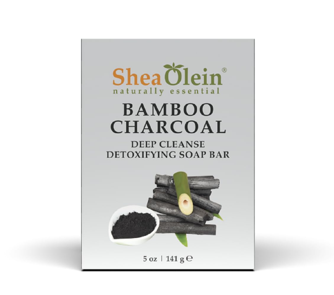 SheaOlein Naturally Essential BAMBOO CHARCOAL Deep Cleanse Detoxifying Soap Bar 5 oz