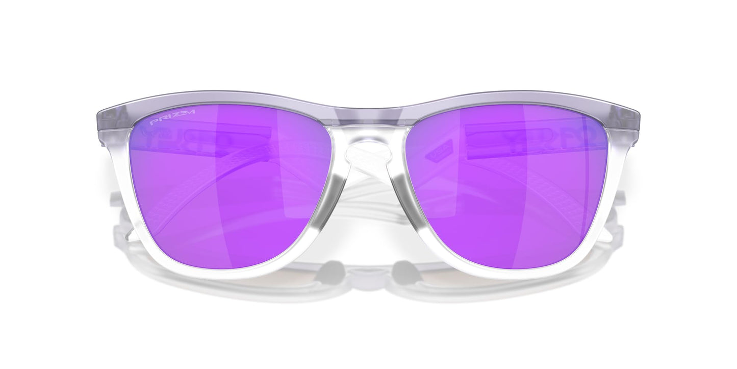 Oakley OO9289 Frogskins Hybrid Round Sunglasses, Matte Transparent Lilac/Clear/Prizm Violet, 55 mm