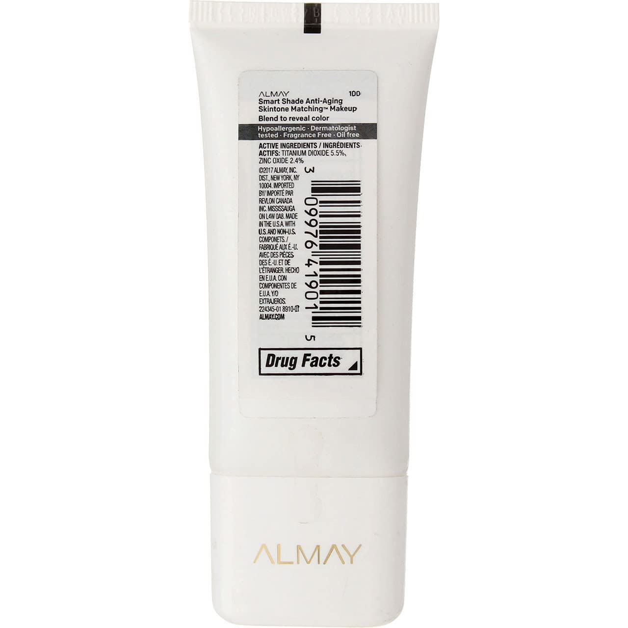 Almay Anti-Aging Foundation, Smart Shade Face Makeup, Medium Coverage, Natural Finish with SPF 20, Hypoallergenic-Fragrance Free, Dermatologist