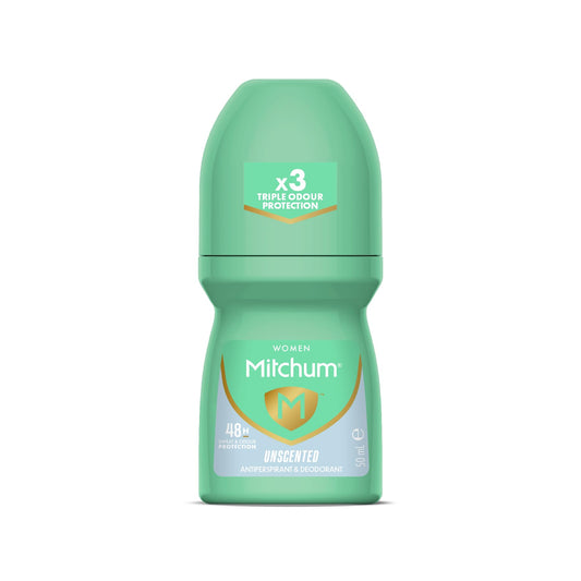 Brand New - Mitchum Roll on 50ml Unperfumed - Excess Perspiration & Body Odour Beauty and Personal Care Mitchum