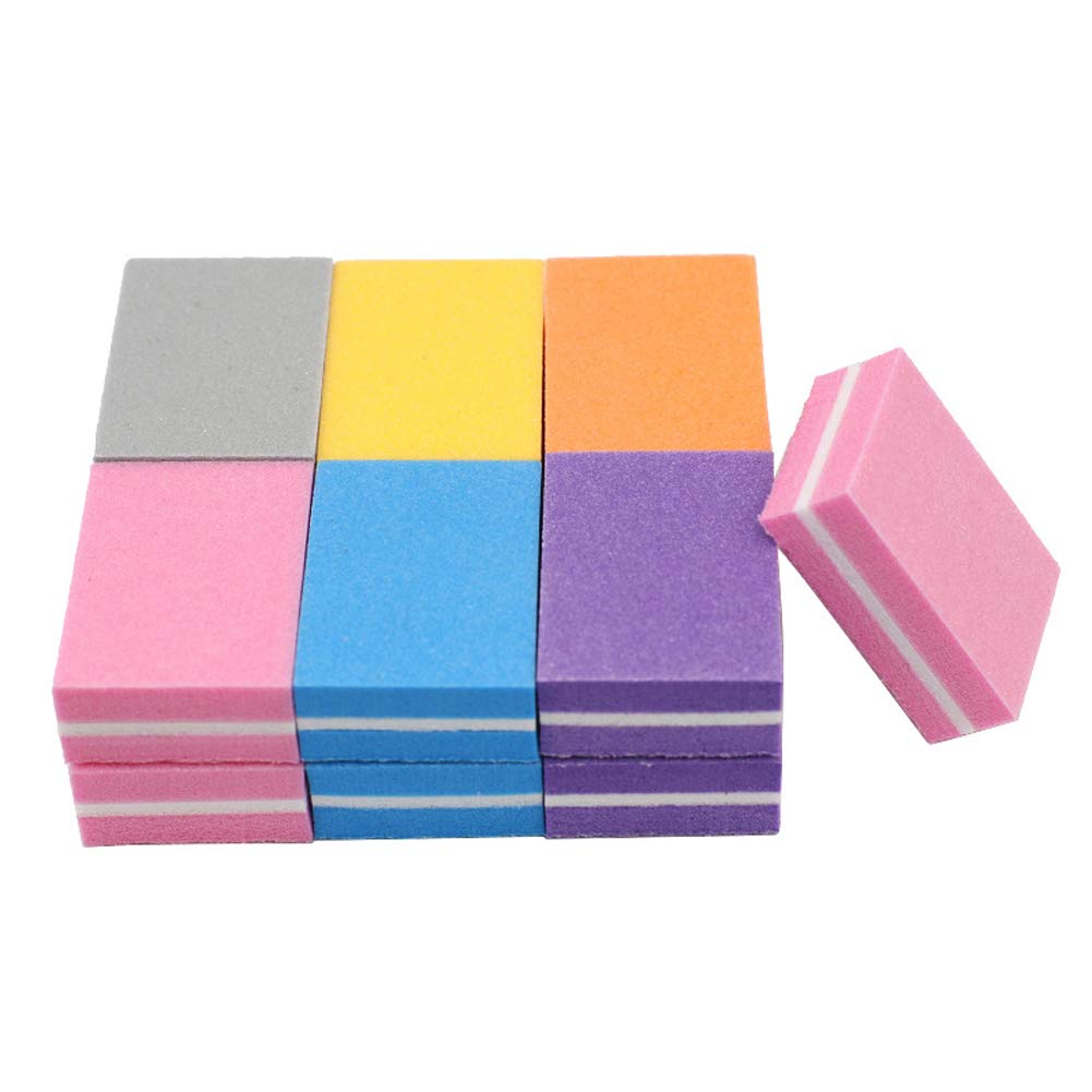 60Pcs Professional Nail Buffer Block Mini Toe Nail and Finger Nail Sanding Blocks Smoother Buffer File for Nail Polish UV Gel Manicure Salon Nail Art