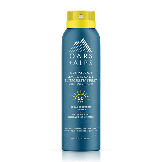 Oars + Alps Sunscreen Spray for Face & Body Spray Sunscreen Infused with Vitamin C & Antioxidants, No White Residue, Water & Sweat Resistant, All Skin