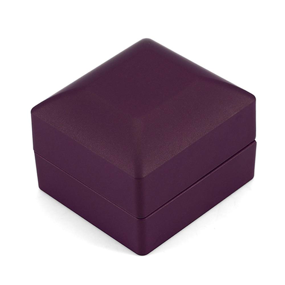 Yosoo LED Lighted Ring Box Earring Ring Gift Case Wedding Ring Jewelry Display Packaging Organizer Storage Holder for Engagement Wedding Gift ()