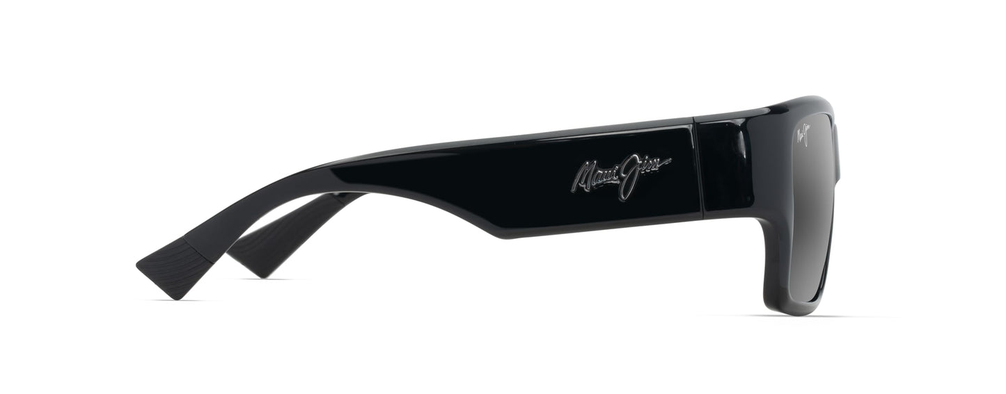 Maui Jim Men's & Women's Kaolu Polarized Square Sunglasses, Shiny Black/Neutral Grey Polarized, Extra large