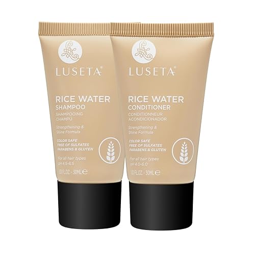 Luseta Rice Water Shampoo and conditioner Set Strengthening & Nourishing Revitalizes Shine for All Hair Types Hydrating & Frizz Control for Women