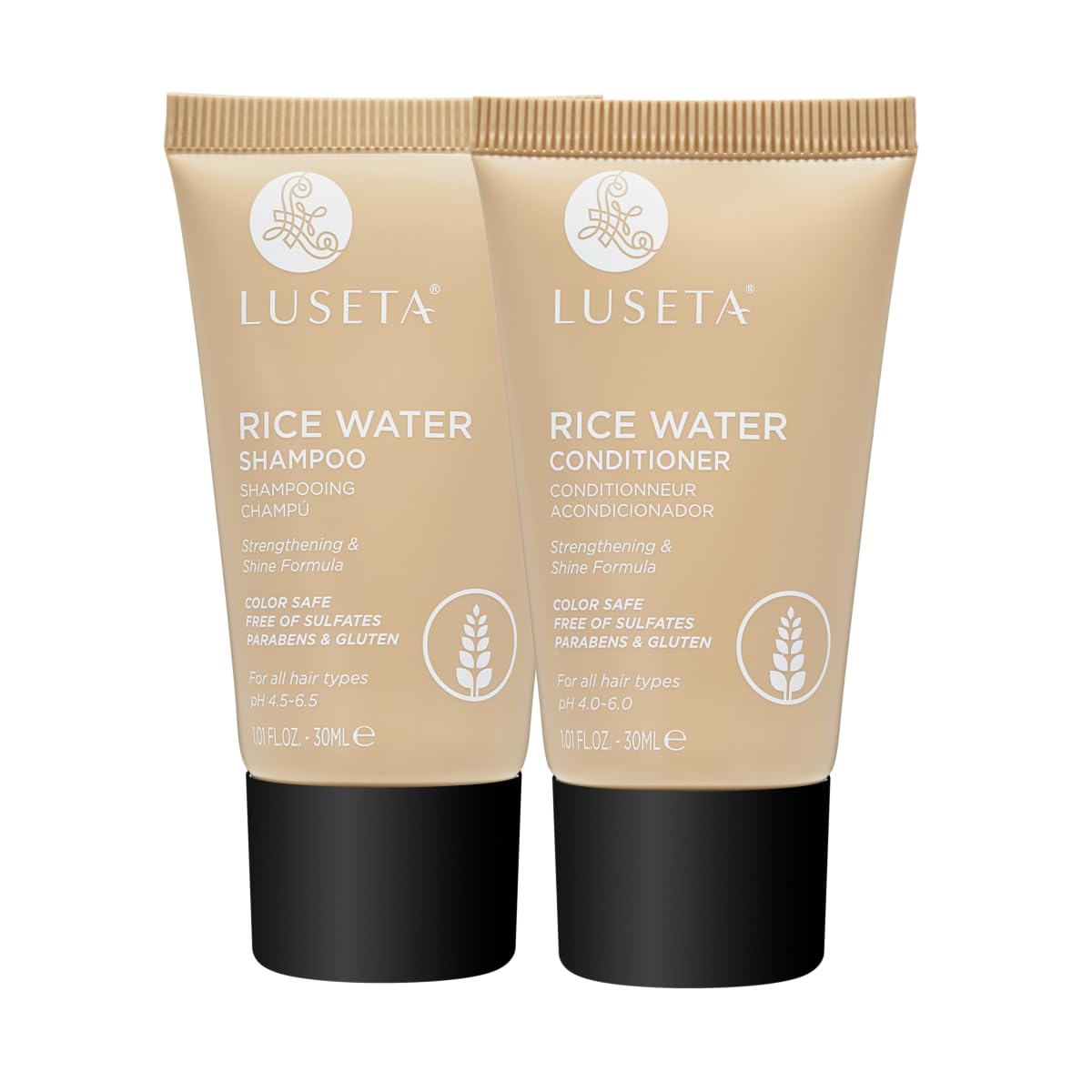 Luseta Rice Water Shampoo and conditioner Set Strengthening & Nourishing Revitalizes Shine for All Hair Types Hydrating & Frizz Control for Women