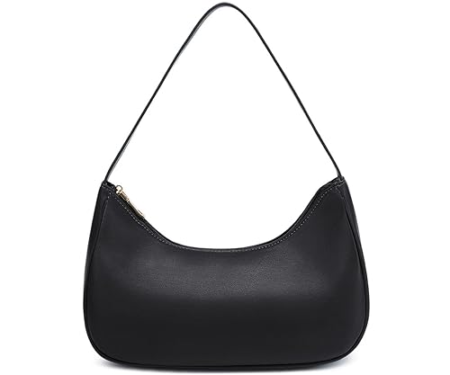 Fashion shoulder Bag for Women's Cute Hobo Tote Handbag Mini Clutch Underarm Purse for Daily Use/Work/Travel/Casual Outings (Black)