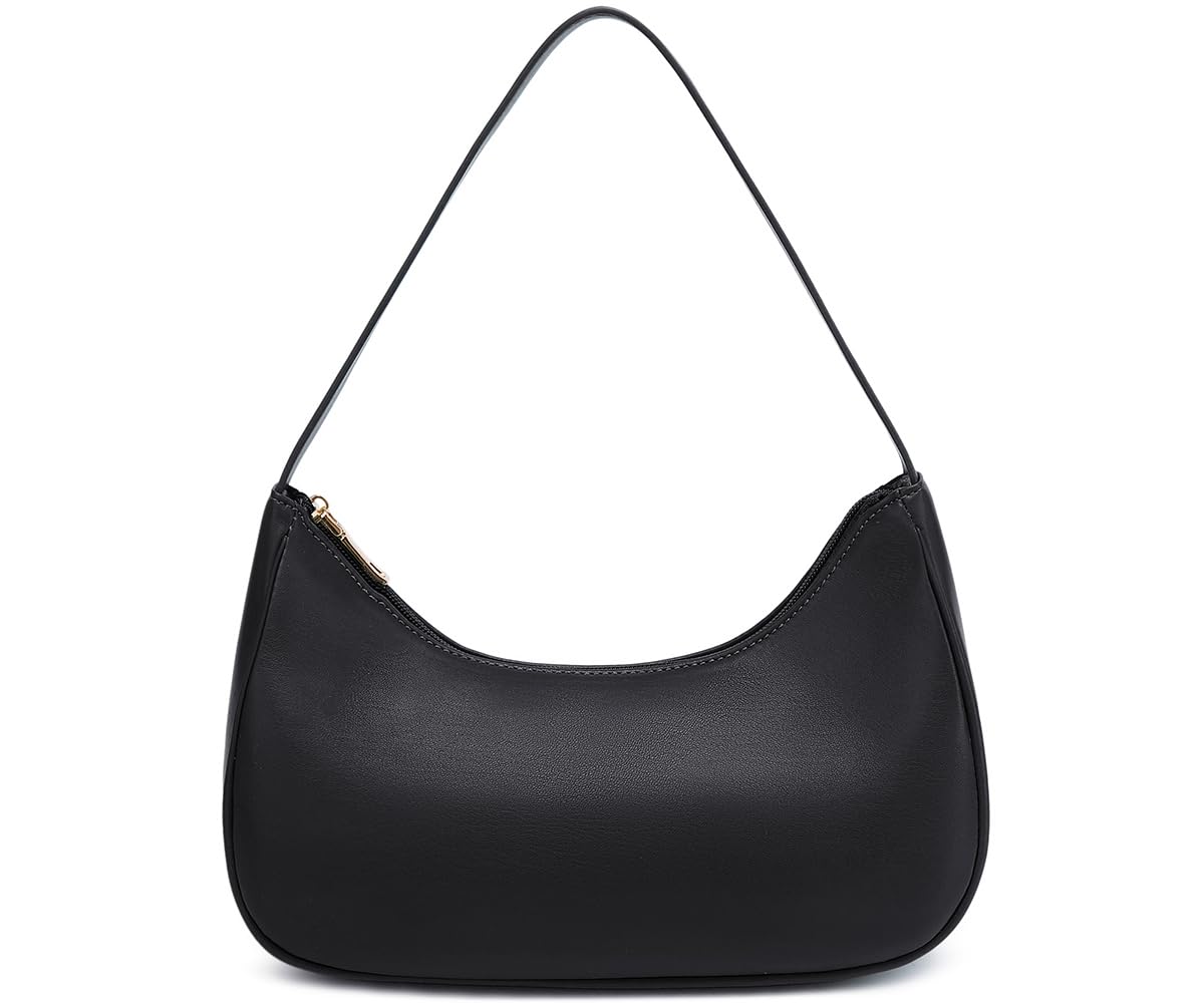 Fashion shoulder Bag for Women's Cute Hobo Tote Handbag Mini Clutch Underarm Purse for Daily Use/Work/Travel/Casual Outings (Black)