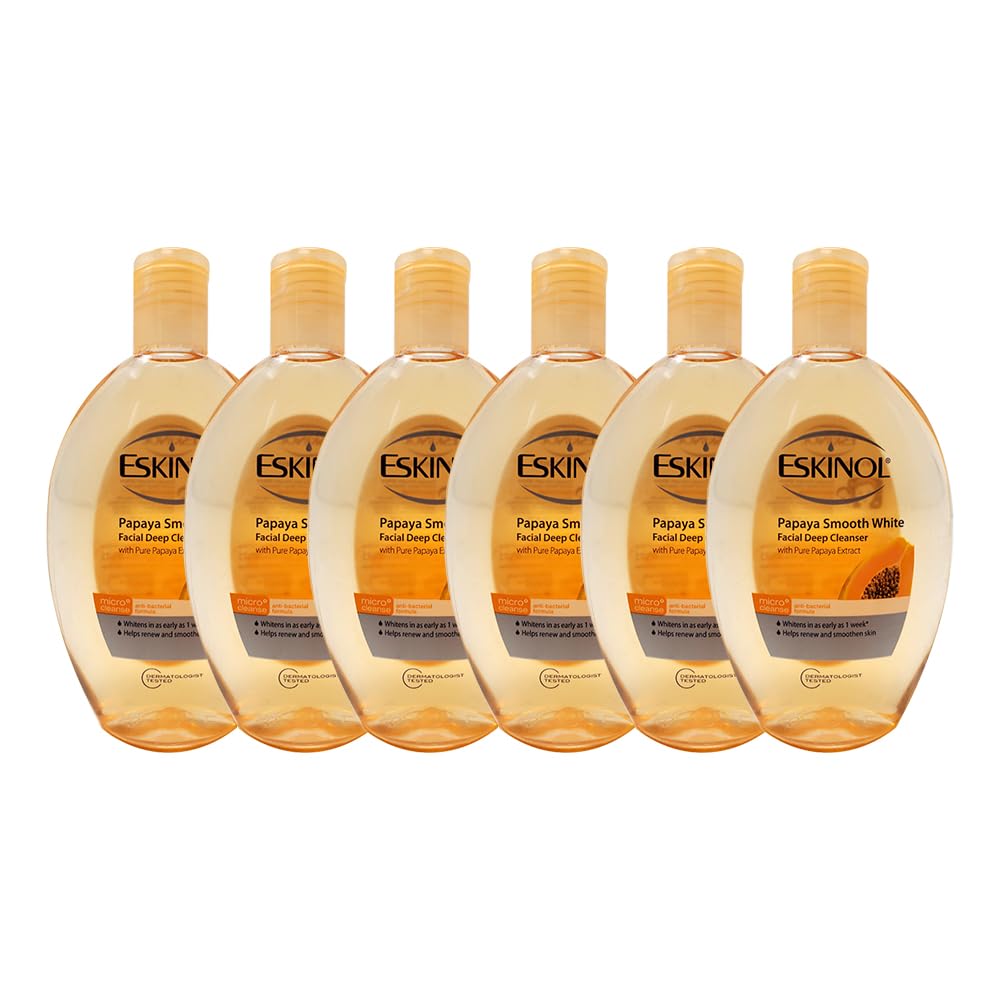 Eskinol Facial Cleanser 225 Ml - 7.6 Oz (Pack of 6) (Papaya)