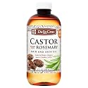 De La Cruz® Castor Infused with Rosemary Essential Oil, Hair and Skin Oil Blend 8 FL. OZ. (236 mL)