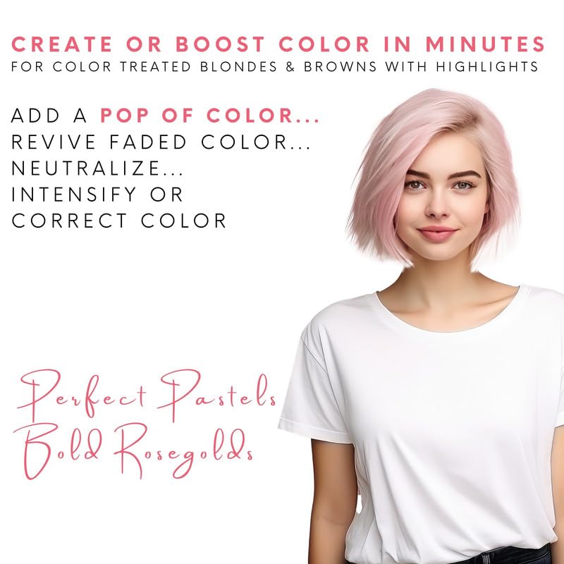 Watercolors INTENSE METALLIC Semi Permanet Color Depositing Shampoo-Sulfate & Paraben Free to Maintain & Enhance Hair Color 8 fl oz - ROSE GOLD (2