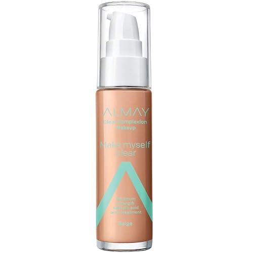 Almay Clear Complexion Makeup, Matte Finish Liquid Foundation with Salicylic Acid, Hypoallergenic, Cruelty Free, -Fragrance Free, Dermatologist