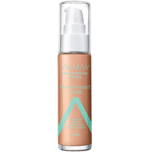Almay Clear Complexion Makeup, Matte Finish Liquid Foundation with Salicylic Acid, Hypoallergenic, Cruelty Free, -Fragrance Free, Dermatologist