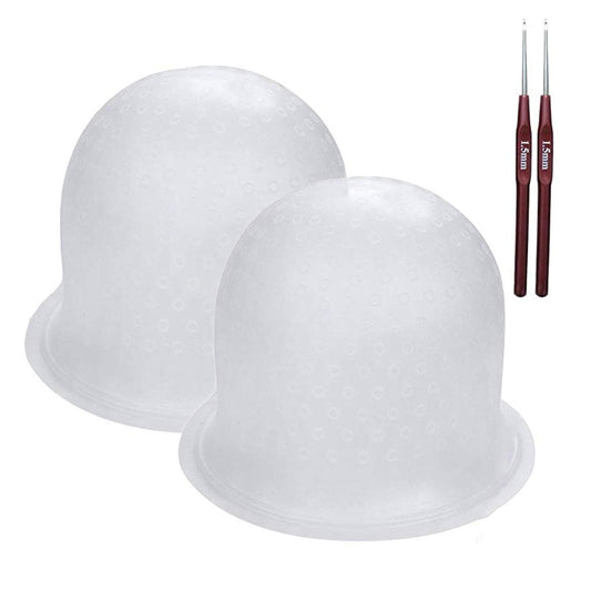 Highlight Caps with Coloring Hair Hook 2 Packs, Frosting Coloring Cap, Professional Salon Silicone Hairdressing Tools Beauty & Personal Care Beikalone