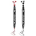 Go Ho 2 PCS Waterproof Liquid Eyeliner Stamps,Double-side Black&Red Smudge-proof Eye Liner,Heart Stamp Eyeliner for Halloween Costumes