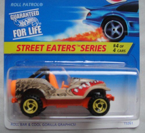 Hot Wheels Street Eaters Series #4 of 4 Cars, TAN/Orange ROLL Patrol Razor Wheel