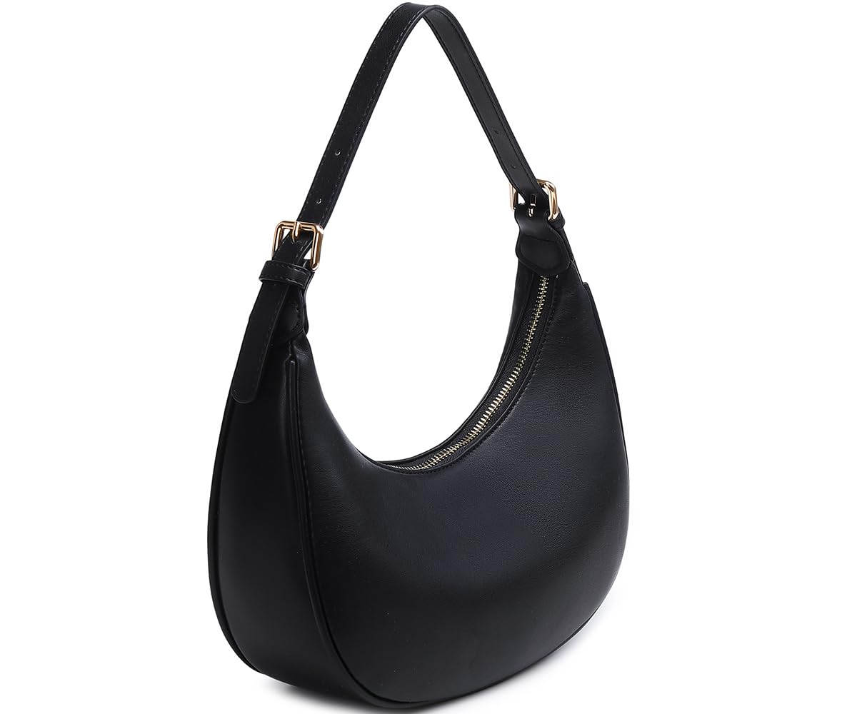 SYXLCYGJ Fashion Small Crescent Underarm Shoulder Bag for Women Trendy Purse Hobo Handbags Clutch Crossbody Bag（Black）