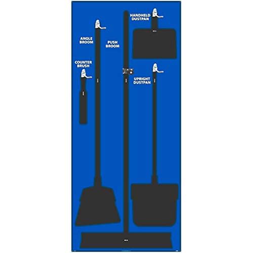 NMC SB101ACP 5S Janitorial Shadow Board, Blue/Black, 68"X30", AluminumCompositePanel (Tools Sold Separately)