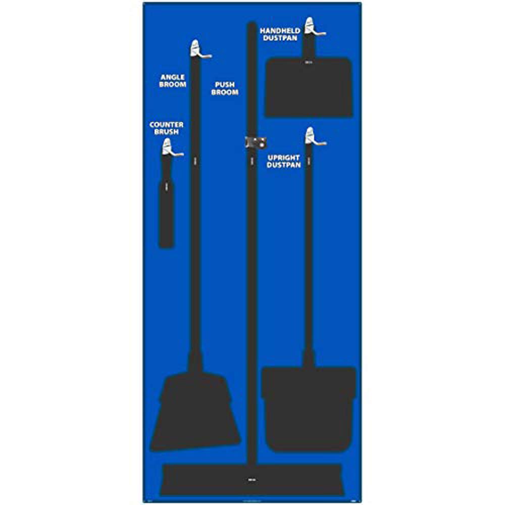 NMC SB101ACP 5S Janitorial Shadow Board, Blue/Black, 68"X30", AluminumCompositePanel (Tools Sold Separately)