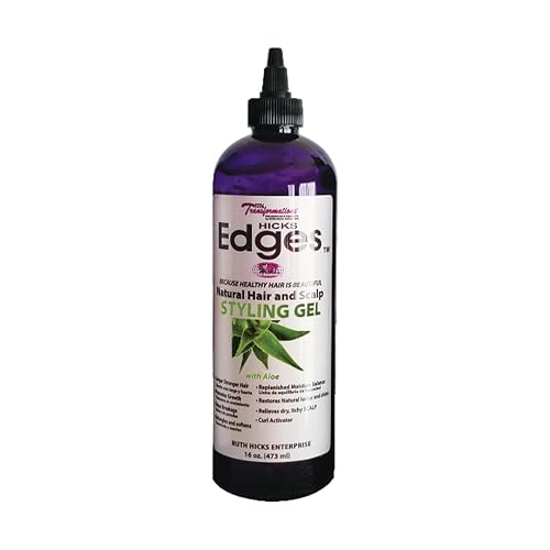 Hicks Edges Curl Activator, Definer Twist, Dry and Release Styling Gel with Aloe, Nourishing Scalp-Soothing Formula for Vibrant Healthy Hair (16 oz)