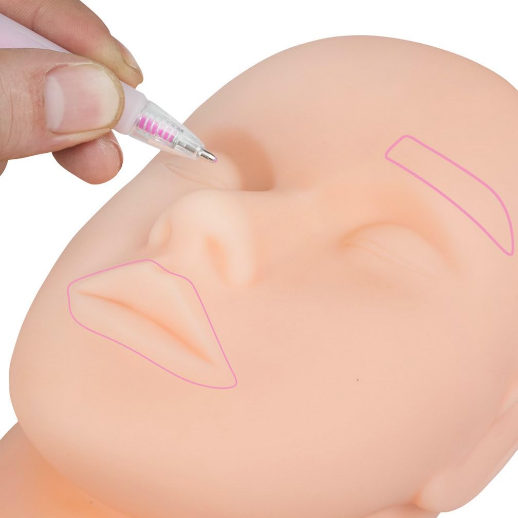 HOTWE Eyebrow Microblading Mapping Pen, Makeup Position Mapping Marker, 2 Marking Pens with 6 Refills (White)