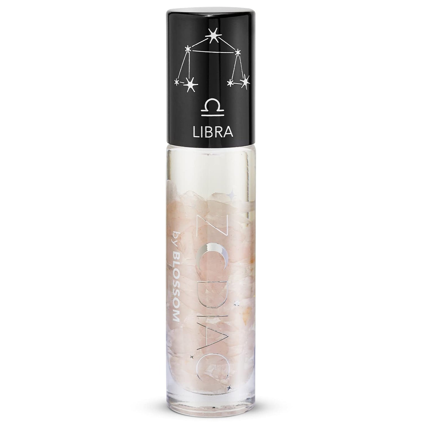 Blossom Lip Gloss Zodiac Sign Vanilla Scented Roll-On Lip Gloss, Moisturizing + Hydrating with Zodiac Crystals, Made in USA, 0.20oz, Libra