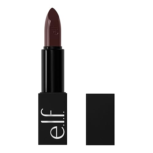 e.l.f. O Face Satin Lipstick, Richly Pigmented, Nourishing & Long-Lasting Creamy Lipstick, Infused With Jojoba, Vegan & Cruelty-Free, After Dark