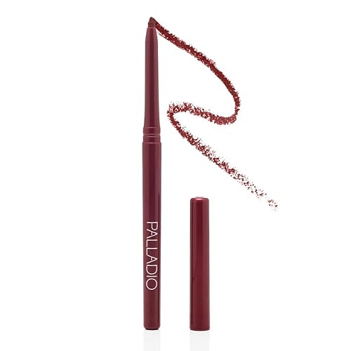 Palladio Retractable Waterproof Lip Liner High Pigmented and Creamy Color Slim Twist Up Smudge Proof Formula with Long Lasting All Day Wear No