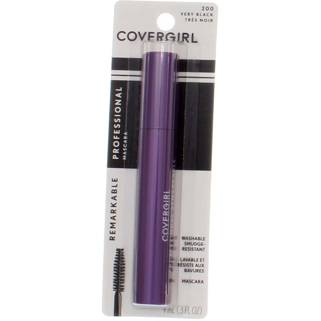CoverGirl Professional Remarkable Washable Mascara, Very Black [200] 0.30 oz (Pack of 3)