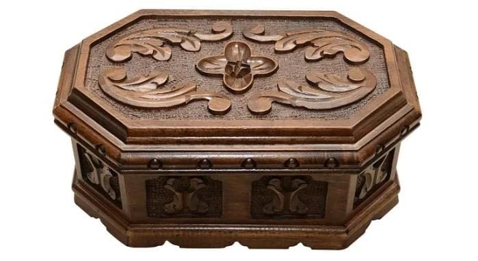 Tubibu Walnut Treasure Secret Magic Box Hand Made Unique Jewelry Box with Hidden Button